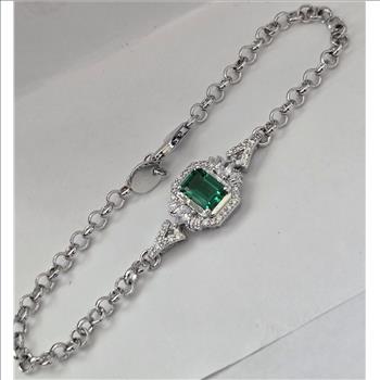 No Reserve Emerald & Zircon Bracelet