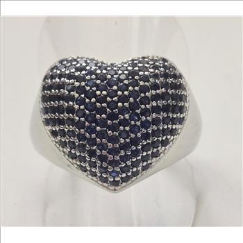 No Reserve Sapphire Heart Ring Size 9