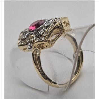 No Reserve Vintage Style Ruby & Topaz Ring Size 7