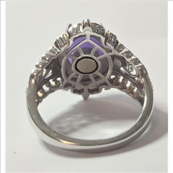 No Reserve .Natural Purple Jade Ring Size 9