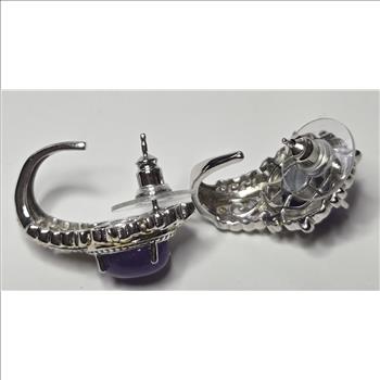 No Reserve .Natural Purple Jade Earrings