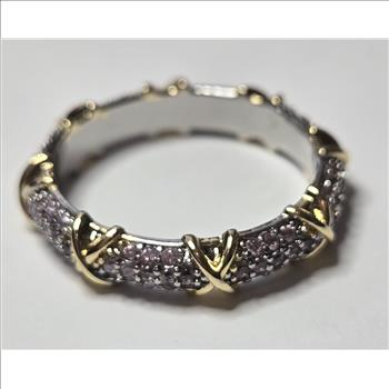 No Reserve Pink Sapphire Eternity band Ring Size 8