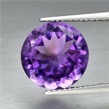 No Reserve VVS Amethyst Round Cut Loose Gemstone