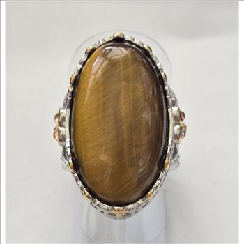 No Reserve Natural Tigers Eye  Ring Size 7