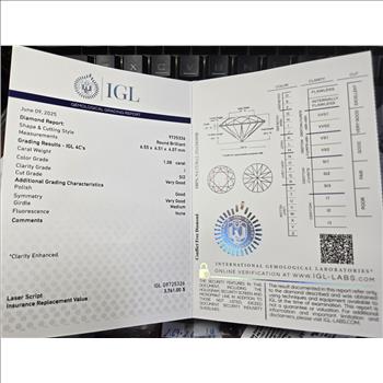 CERTIFIED 1.08 ct Natural Diamond Round Birlliant Cut Loose Gemstone