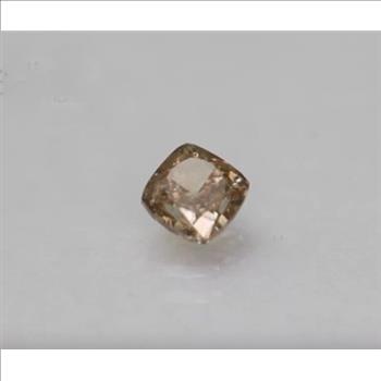 No Reserve .35 ct Natural Champagne Diamond Cushion Cut Loose Gemstone