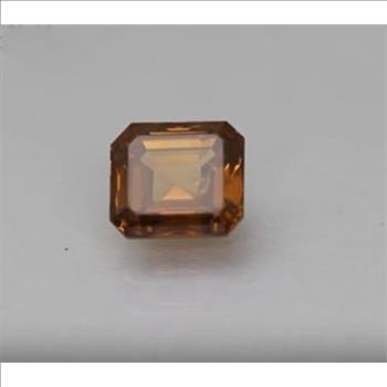 No Reserve .45 ct Natural Red Orange Diamond Emerald Cut Loose Gemstone