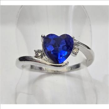 No Reserve Sapphire Heart Ring Size 7