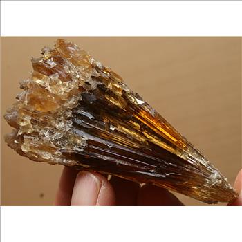 472.15ct Natural Amber Calcite Phosphorescent Crystal Point Display loose Gemstone