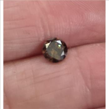 No Reserve .60 ct Natural Chocolate Diamond Round Cut Loose Gemstone
