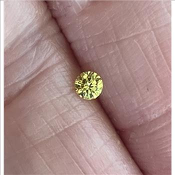 No Reserve  VS2 .15 ct Natural Yellow Diamond Round Cut Loose Gemstone
