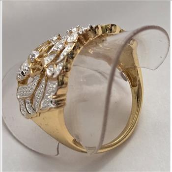 No Reserve Diamond Butterfly Flower Ring Size 6