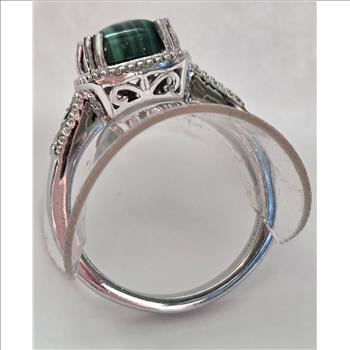 No Reserve Natural Malachite Ring Size 7