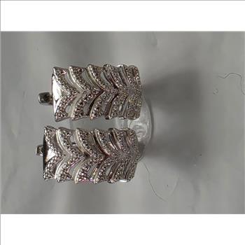 No Reserve Natural Diamond Hoop Earrings