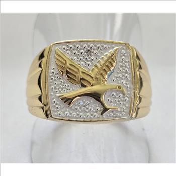 No Reserve Natural Diamond Eagle Ring Size 14
