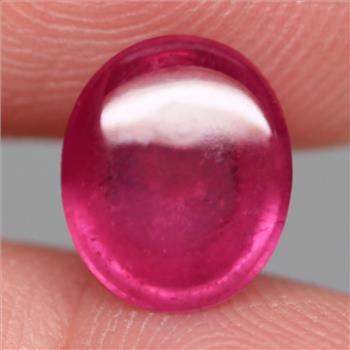 No Reserve 4.11 ct Natural Ruby Oval Cab Cut Loose Gemstone