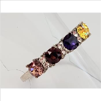 No Reserve Multi Color Crystal Ring Size 7