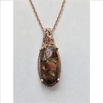 No Reserve Matrix Boulder Opal Pendant & Chain Necklace