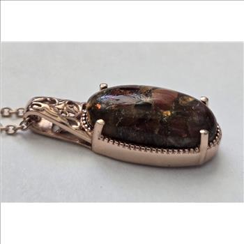 No Reserve Matrix Boulder Opal Pendant & Chain Necklace