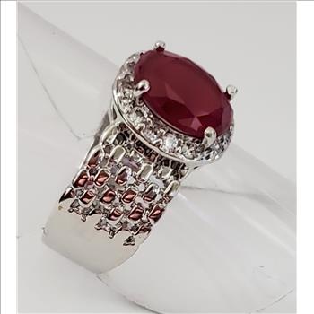 No Reserve Ruby & Topaz Ring Size 7