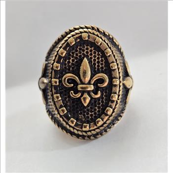18K/316L Stainless Steel Fleur De Lis Ring Size 7