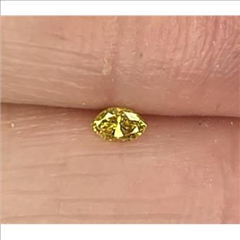 No Reserve .10 ct Natural Yellow Diamond Marquise Cut Loose Gemstone