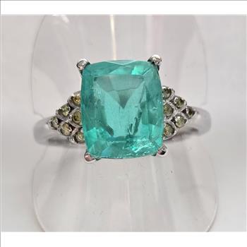No Reserve Emerald & Peridot Ring Size 10