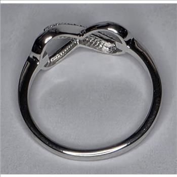 No Reserve Natural Diamond Infinity Ring Size 10
