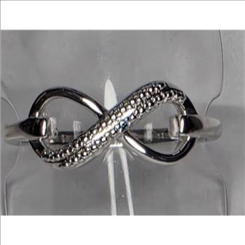 No Reserve Natural Diamond Infinity Ring Size 10