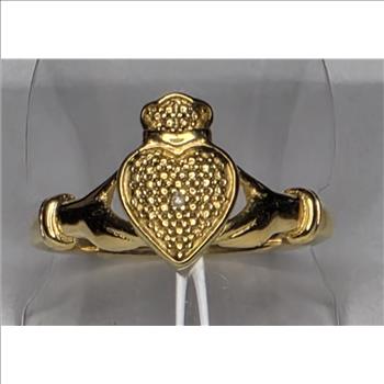 No Reserve Natural Diamond Coladdagh Ring Sze 10