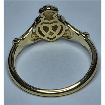 No Reserve Natural Diamond Coladdagh Ring Sze 10