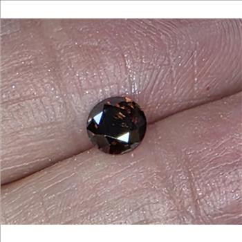 No Reserve  .60 ct Natural Reddish Brown Diamond Roound Cut Loose Gemstone