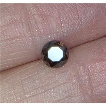No Reserve  .60 ct Natural Reddish Brown Diamond Roound Cut Loose Gemstone