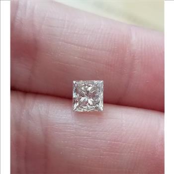 No Reserve  .20 ct Natural Diamond Prncess Cut Loose Gemstone