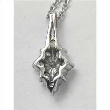 No Reserve Simulated Diamond Cluster Pendant & Chain Necklace