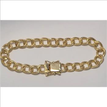 No Reserve Natural .15 ct Diamond Tennis Bracelet YG