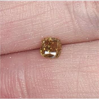 No Reserve .36 ct Natural Champagne Diamond Cishion Cut Loose Gemstone