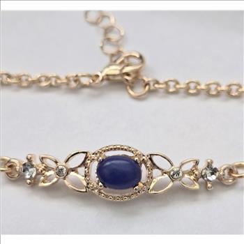 No Reserve Natural Lapis Lazuli & Austrian Crystal Bracelet