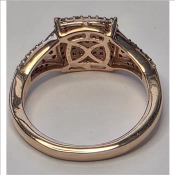 No Reserve .50 ct Natural Champagne Diamond Ring Size 8