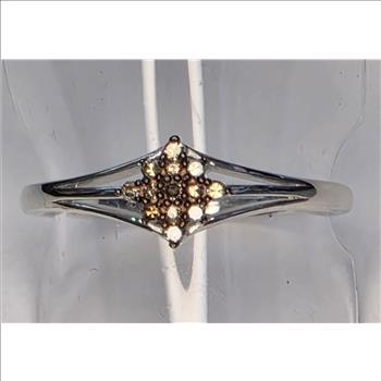 No Reserve .10 ct Natural Champagne Diamond Ring Size 9