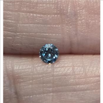No Reserve .15 ct Natural Blue Diamond Round Cut Loose Gemstone