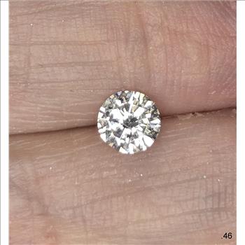 No Reserve .46 ct Natural Diamond Round Cut Loose Gemstone ksi2