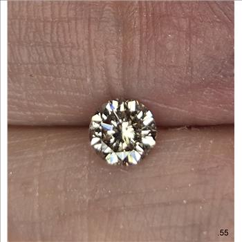 No Reserve .55 ct Natural Diamond Round Cut Loose Gemstone ksi2
