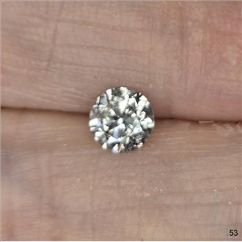 No Reserve .53 ct Natural Diamond Round Cut Loose Gemstone