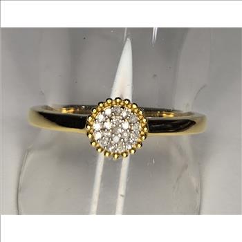 No Reserve .15 ct Natural Diamond Ring Size 9 YG