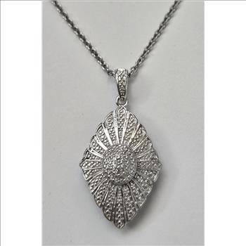 No Reserve Natural Diamond Pendant & Chain Necklace