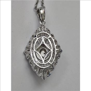 No Reserve Natural Diamond Pendant & Chain Necklace