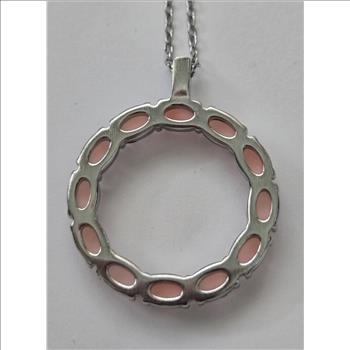 No Reserve Opal Circle Pendant & Chain Necklace