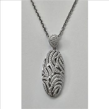 No Reserve Natural Diamond Pendant & Chain Necklace