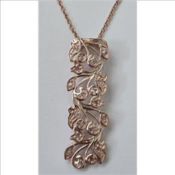 No Reserve .25 ct Natural Pink Diamond Pendant & Chain Necklace